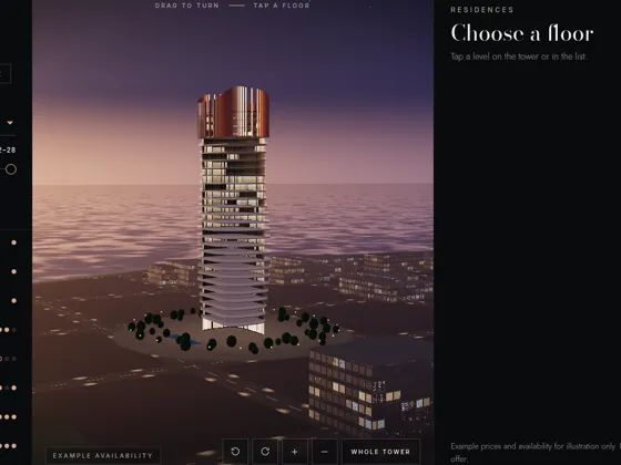 The 3D tower in the apartment designer